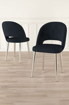 Set scaune 4 piese, Charlotte, Pane, Antracit / Crom