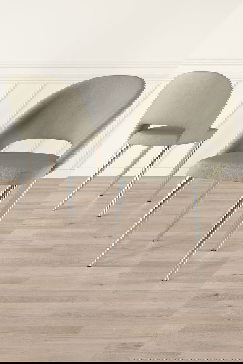 Set scaune 4 piese, Charlotte, Pane, Crem / Crom