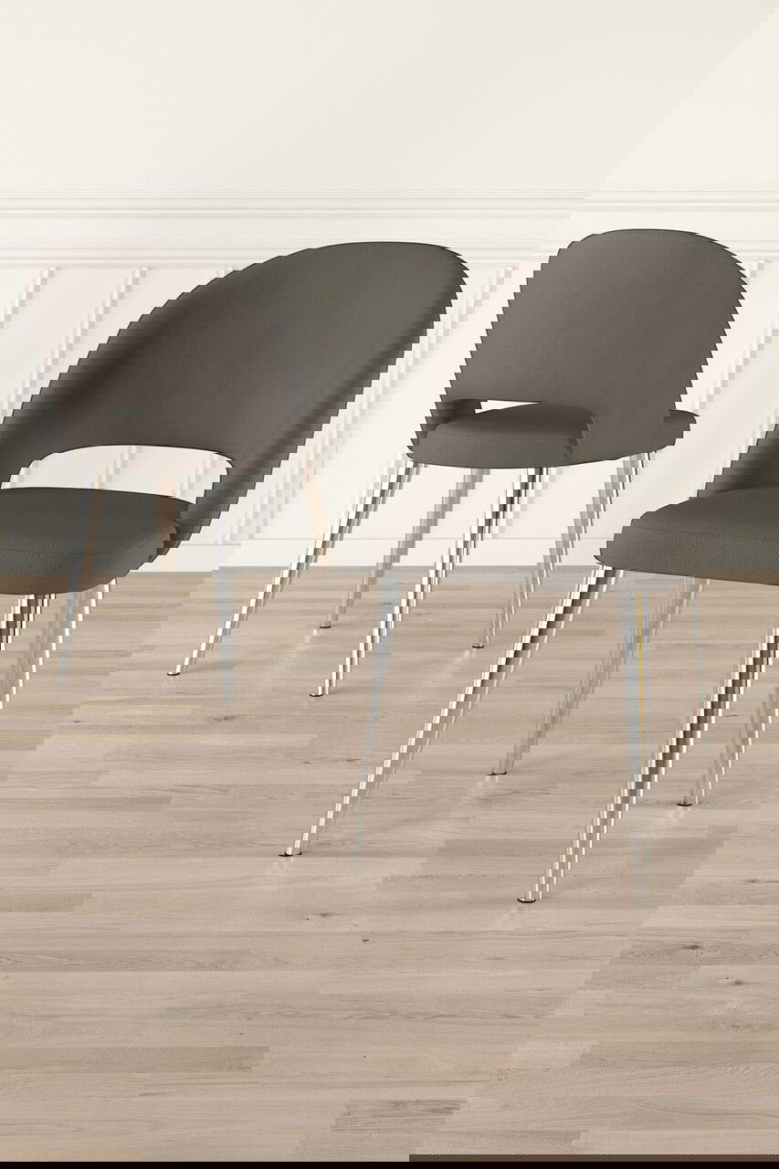 Set scaune 4 piese, Charlotte, Pane, Cappuccino / Chrome