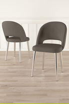 Set scaune 4 piese, Charlotte, Pane, Cappuccino / Chrome