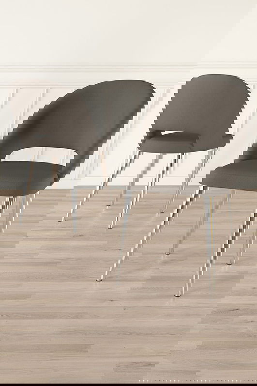 Set scaune 4 piese, Charlotte, Pane, Cappuccino / Chrome