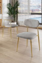 Set scaune 4 piese, Charlotte, Vina, Gri / Auriu