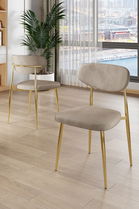 Set scaune 4 piese, Charlotte, Vina, Cappuccino / Aur