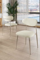 Set scaune 4 piese, Charlotte, Vina, Crem / Crom