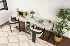 Birou, Nordure, Twin Study Desk, 240x74x60 cm, Frezie / Marmură / Negru