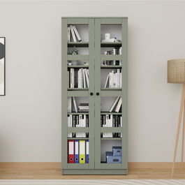 Dulap multifunctional, Miwood, Lucas Glass 1600-76, Verde
