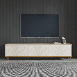 Comoda TV, Inarch, Imaj, Travertin / Auriu