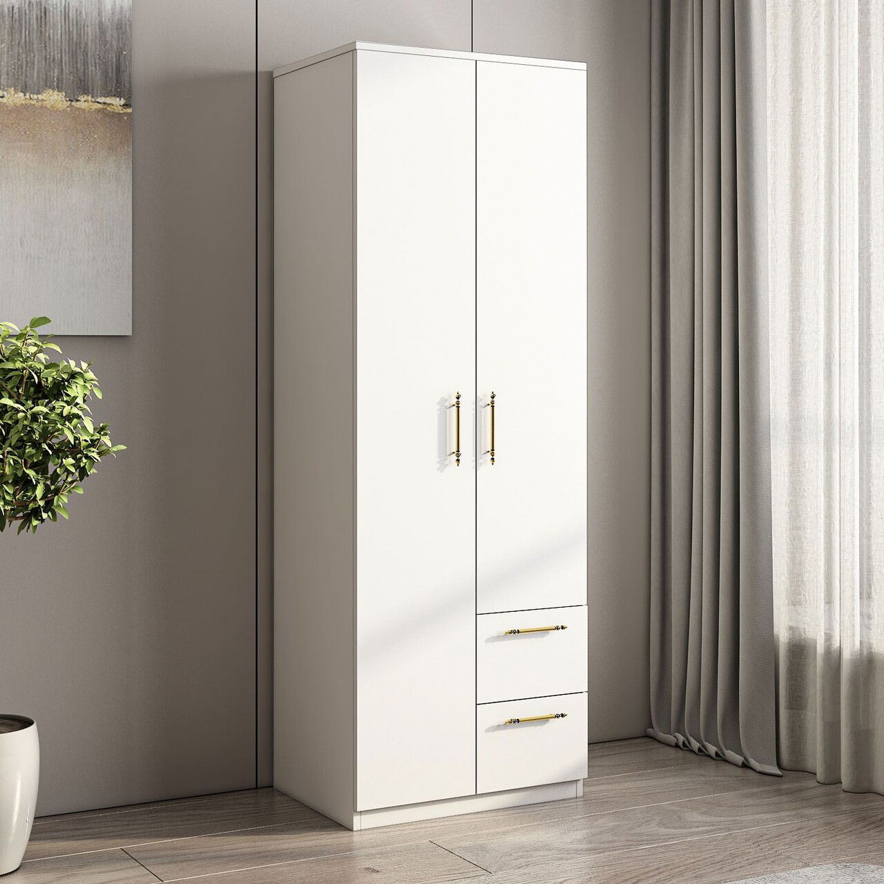 Dulap pentru haine, Inarch, Merlin 2, Alb