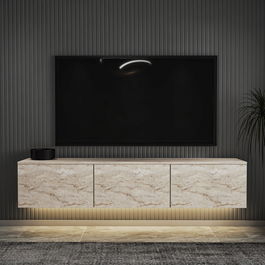 Comoda TV, Inarch, Neon Illuminated, Travertin