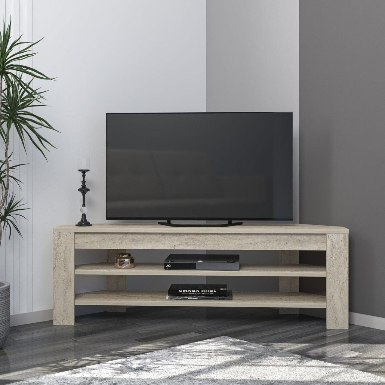 Comoda TV, Inarch, Corner, Travertin