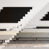 Comoda TV, Inarch, Sign, Gri / Travertin