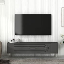Comoda TV, Olivia, Retrol3, Antracit / Argintiu