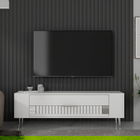 Comoda TV, Olivia, Retrolp4, Alb / Argintiu