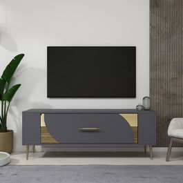 Comoda TV, Olivia, Retrop2, Antracit / Aur