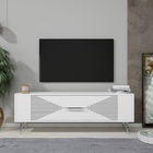 Comoda TV, Olivia, Retrol1, Alb / Argintiu