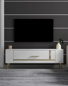 Comoda TV, Olivia, Retrop1, Alb/Auriu