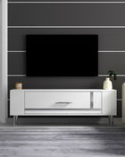 Comoda TV, Olivia, Retrop1, Alb / Argintiu