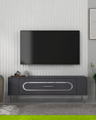 Comoda TV, Olivia, Retrop3, Antracit / Argintiu