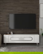 Comoda TV, Olivia, Retrop3, Alb / Argintiu