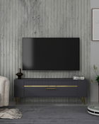 Comoda TV, Olivia, Retrolp1, Antracit / Aur