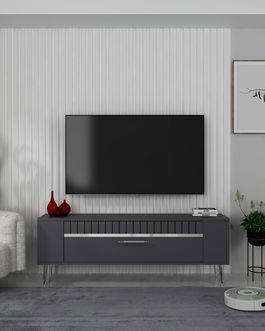 Comoda TV, Olivia, Retrolp1, Antracit / Argintiu