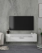 Comoda TV, Olivia, Retrolp1, Alb / Argintiu