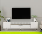 Comoda TV, Olivia, Dekolp1, Alb / Argintiu