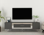 Comoda TV, Olivia, Dekolp3, Antracit / Argintiu