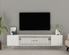Comoda TV, Olivia, Dekolp3, Alb / Argintiu