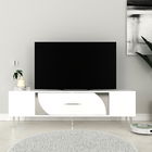 Comoda TV, Olivia, Dekop2, Alb / Argintiu