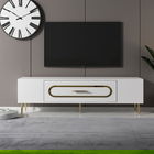 Comoda TV, Olivia, Dekop3, Alb/Auriu