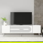 Comoda TV, Olivia, Dekol3, Alb / Argintiu