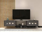Comoda TV, Olivia, Dome, Antracit / Argintiu
