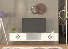 Comoda TV, Olivia, Robber, Alb / Argintiu