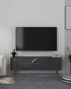 Comoda TV, Olivia, Retrolp5, Antracit / Aur