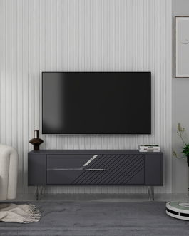 Comoda TV, Olivia, Retrolp5, Antracit / Argintiu