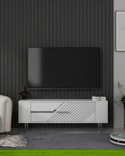 Comoda TV, Olivia, Retrolp5, Alb / Argintiu