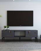 Comoda TV, Olivia, Madera, Antracit / Aur
