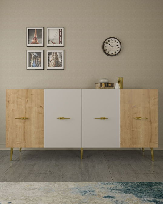 Consola, Olivia, Loop KB150, Stejar alb / safir