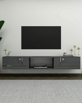 Comoda TV, Olivia, Aredam, Antracit / Argintiu