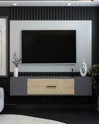 Comoda TV, Olivia, Kodaks, Stejar antracit / safir