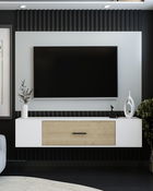 Comoda TV, Olivia, Kodaks, Stejar alb / safir