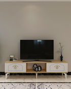 Comoda TV, Olivia, Violet, Stejar Safir / Alb /