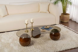 Masuta de cafea, Cerritos, Sphere, Nuc / Bronz