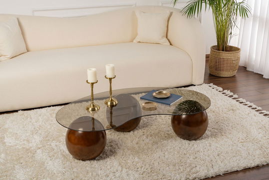 Masuta de cafea, Cerritos, Sphere, Nuc / Bronz