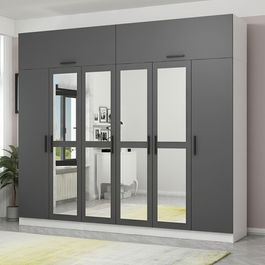 Dulap pentru haine, Minerva, Kale, Antracit/Alb