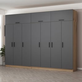 Dulap pentru haine, Minerva, Minar Kale, Antracit / Dore