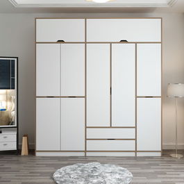 Dulap pentru haine, Minerva, Elina, Alb / Dore