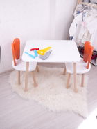 Set masa si scaun pentru copii, Bambini, Bunny One Chair Set, Portocaliu/Alb