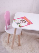 Set masa si scaun pentru copii, Bambini, Bunny One Chair Set, Roz/Alb